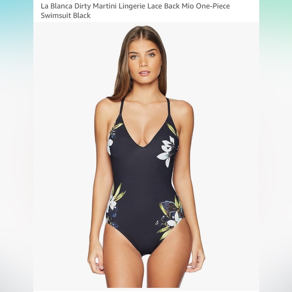 La Blanca Dirty Martini Lingerie Lace Back Mio One-Piece - Picture 2 of 6